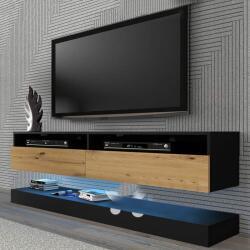Houston Melamine Tv Furniture In Sonoma Black Color Homepaketo